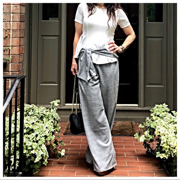 ✨LAST ONE ✨Jacquard belted wide leg palazzo pants - Picture 2 of 8